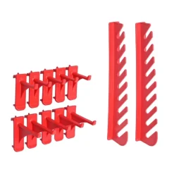 Accessoires De Quincaillerie-vidaXL Kit de stockage avec panneaux muraux 71 pcs Rouge et noir