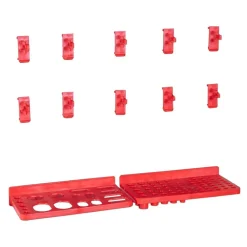 Accessoires De Quincaillerie-vidaXL Kit de stockage avec panneaux muraux 71 pcs Rouge et noir