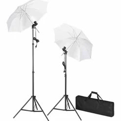 Appareils Photo-vidaXL Kit de studio et toile de fond e 600 x 300 cm et lumières Noir