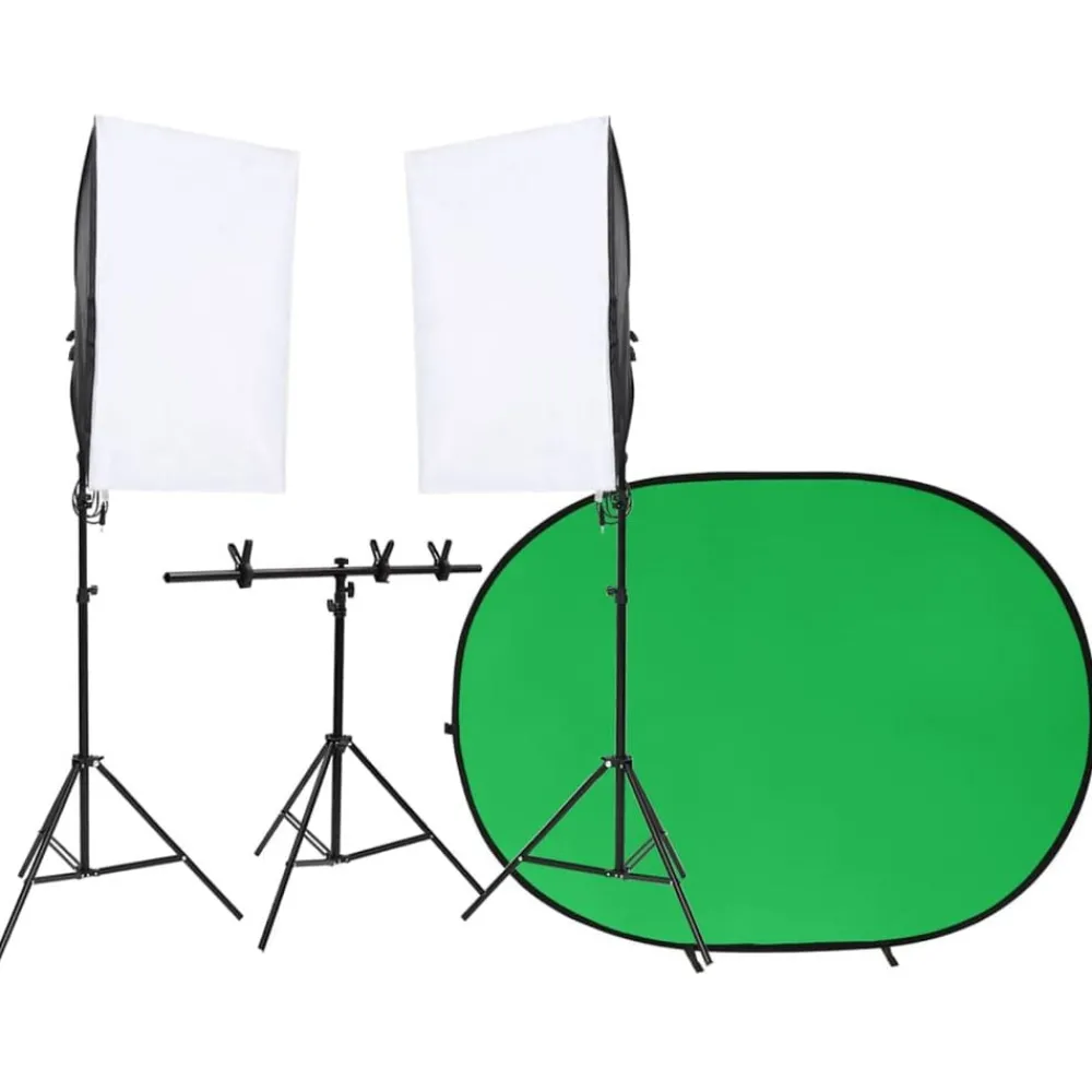 vidaXL Kit de studio photo avec éclairage et écran de fond