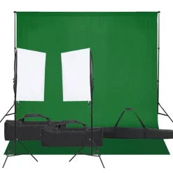 Appareils Photo-vidaXL Kit de studio photo avec éclairage et toile de fond