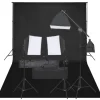 Appareils Photo-vidaXL Kit de studio photo avec éclairage et toile de fond