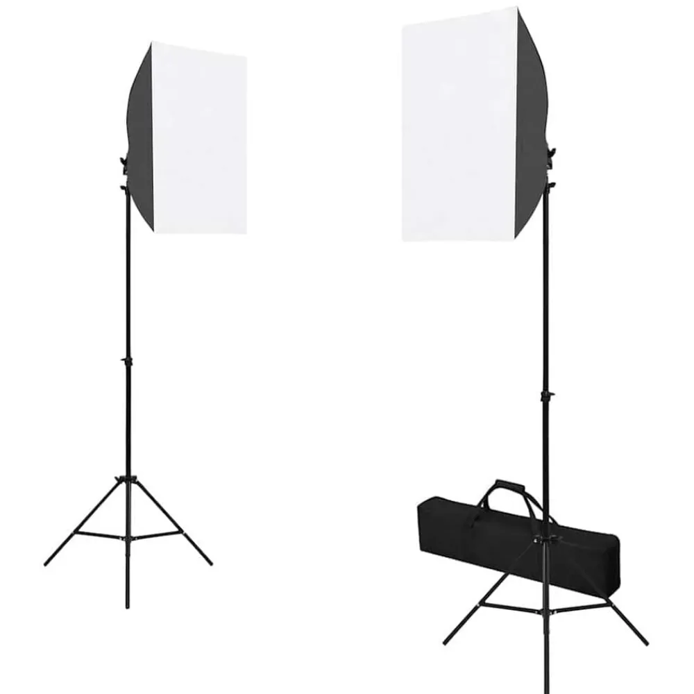 Appareils Photo-vidaXL Kit de studio photo boîtes à lumière toile de fond réflecteur Vert