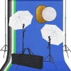 Appareils Photo-vidaXL Kit de studio photo avec lampes toile de fond et réflecteur