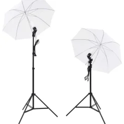 Appareils Photo-vidaXL Kit de studio photo avec lampes toile de fond et réflecteur