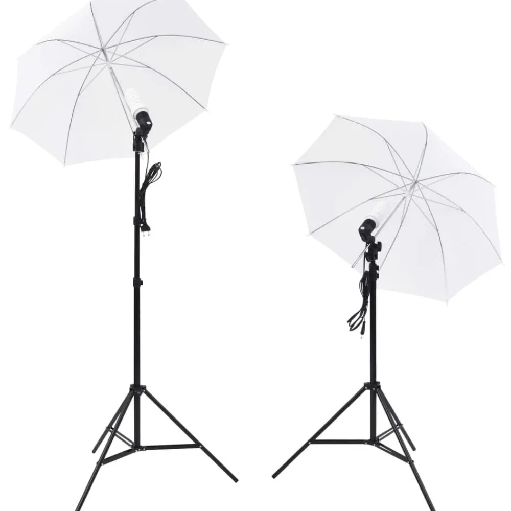 Appareils Photo-vidaXL Kit de studio photo avec lampes toile de fond et réflecteur