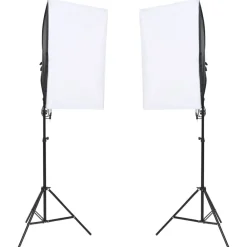 Appareils Photo-vidaXL Kit de studio photo avec éclairage et toile de fond