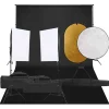 vidaXL Kit de studio photo avec éclairage toile de fond et réflecteur