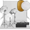 vidaXL Kit de studio photo avec éclairage toile de fond et réflecteur
