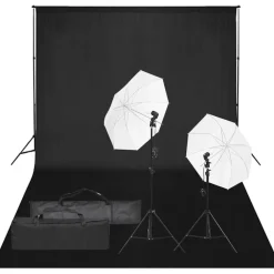 vidaXL Kit de studio photo avec éclairage et toile de fond