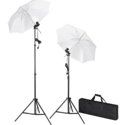 vidaXL Kit de studio photo avec toile de fond lampes et parapluies