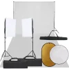 vidaXL Kit de studio photo avec éclairage toile de fond et réflecteur