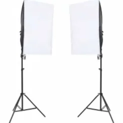 vidaXL Kit de studio photo avec éclairage toile de fond et réflecteur