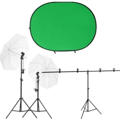 vidaXL Kit de studio photo avec éclairage et écran de fond