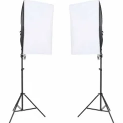 Appareils Photo-vidaXL Kit de studio photo avec éclairage toile de fond et réflecteur