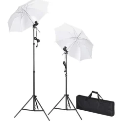 vidaXL Kit de studio photo avec toile de fond lampes et parapluies