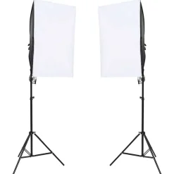 Appareils Photo-vidaXL Kit de studio photo avec éclairage et toile de fond