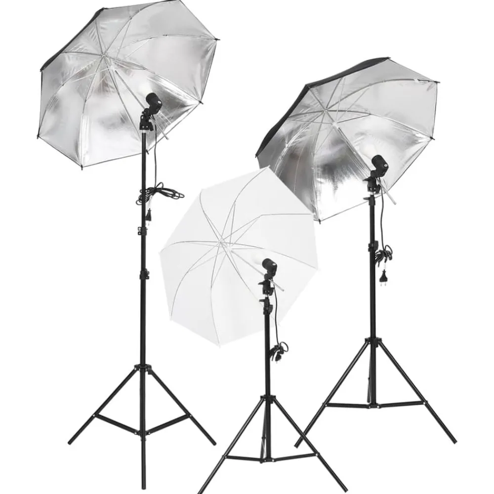 Appareils Photo-vidaXL Kit de studio photo avec éclairage et toile de fond
