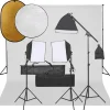 vidaXL Kit de studio photo avec éclairage toile de fond et réflecteur