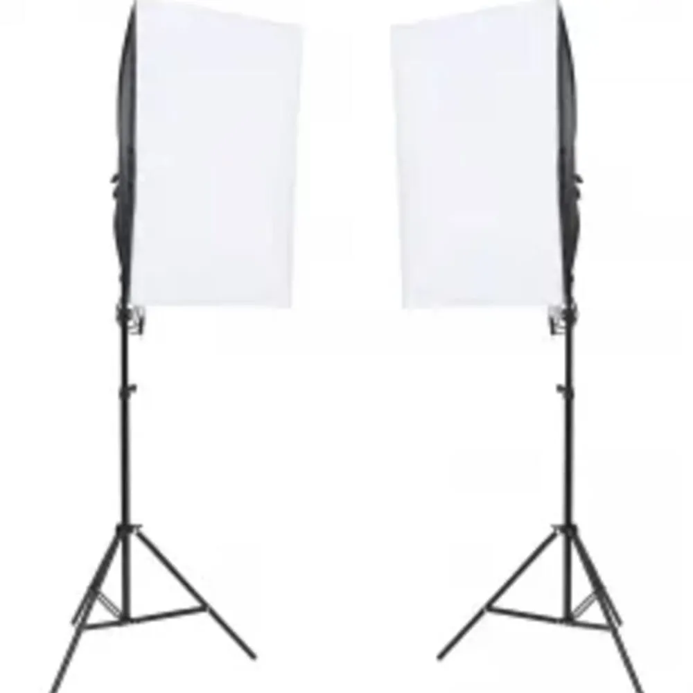 Appareils Photo-vidaXL Kit de studio photo avec éclairage et toile de fond