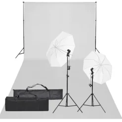 vidaXL Kit de studio photo avec éclairage et toile de fond