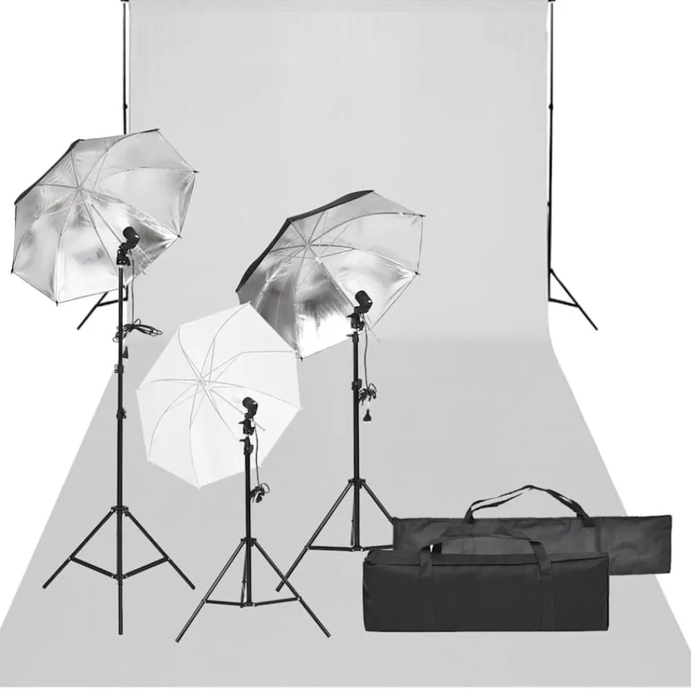 vidaXL Kit de studio photo avec éclairage et toile de fond