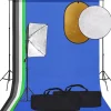 vidaXL Kit de studio photo boîte à lumière toile de fond et réflecteur