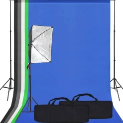 Appareils Photo-vidaXL Kit de studio photo avec boîte à lumière et toile de fond