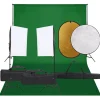 vidaXL Kit de studio photo avec éclairage toile de fond et réflecteur
