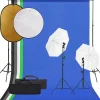 Appareils Photo-vidaXL Kit de studio photo avec éclairage toile de fond et réflecteur