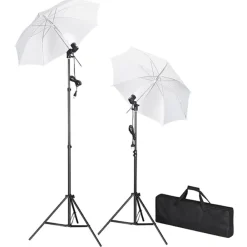 Appareils Photo-vidaXL Kit de studio photo avec lampes toile de fond et réflecteur Blanc