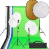 vidaXL Kit de studio photo avec éclairage toile de fond et réflecteur