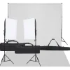 vidaXL Kit de studio photo avec éclairage et toile de fond