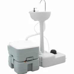 Loisirs De Plein Air-vidaXL Kit de Toilettes de Camping 2 pcs Gris 50,5 x 33 x 103 cm