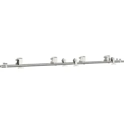 vidaXL Kit fixation porte coulissante 200 cm Acier inoxydable Argenté