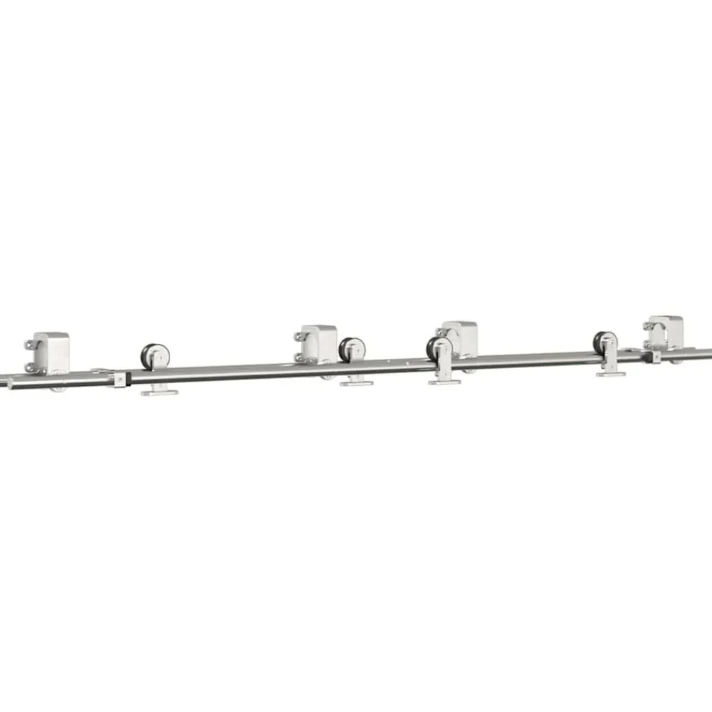 vidaXL Kit fixation porte coulissante 183 cm Acier inoxydable Argenté