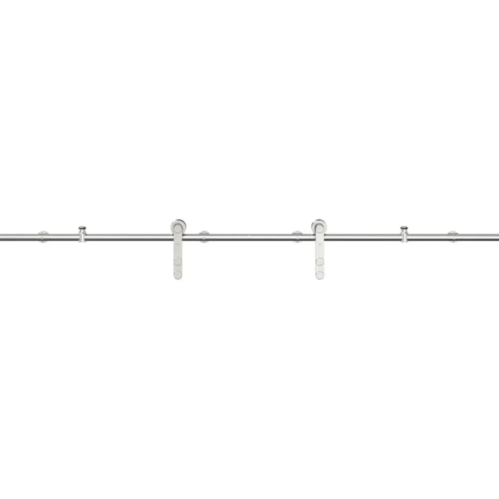 vidaXL Kit fixation porte coulissante 183 cm Acier inoxydable Argenté