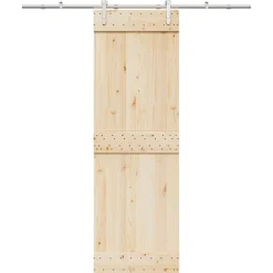 vidaXL Kit fixation porte coulissante 183 cm Acier inoxydable Argenté