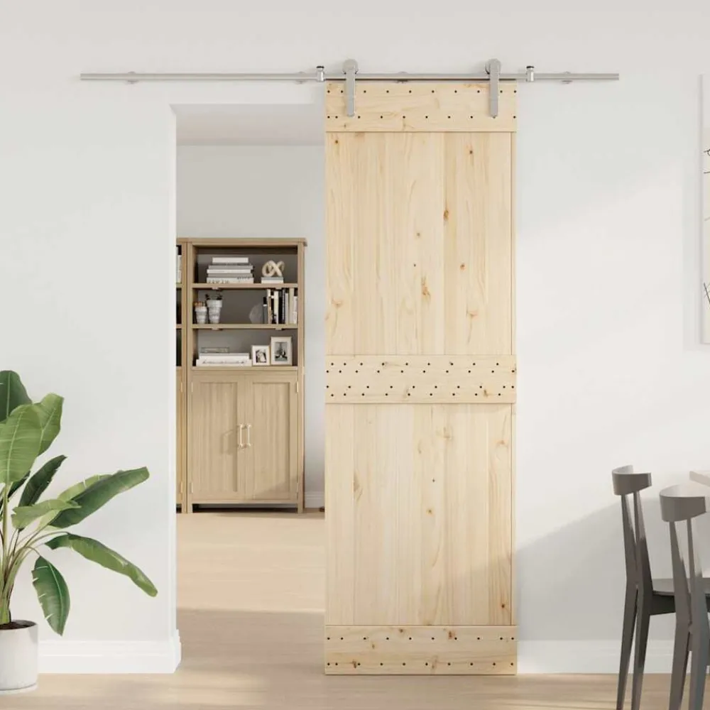 vidaXL Kit fixation porte coulissante 183 cm Acier inoxydable Argenté