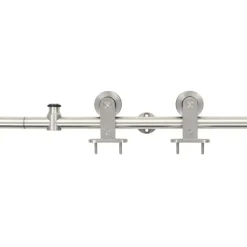 Matériaux De Construction-vidaXL Kit fixation porte coulissante 183 cm Acier inoxydable Argenté