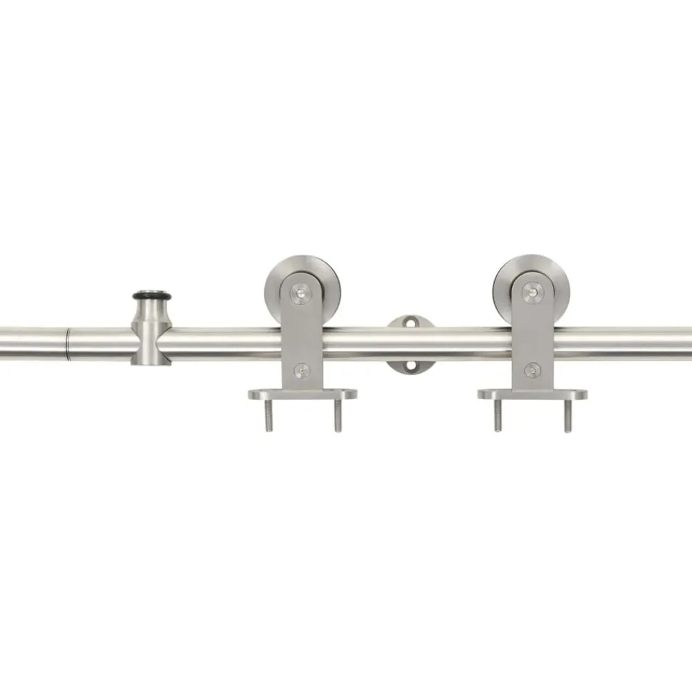 Matériaux De Construction-vidaXL Kit fixation porte coulissante 183 cm Acier inoxydable Argenté