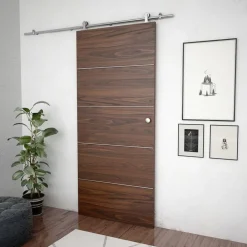 Matériaux De Construction-vidaXL Kit fixation porte coulissante 183 cm Acier inoxydable Argenté