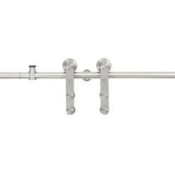 Matériaux De Construction-vidaXL Kit fixation porte coulissante 183 cm Acier inoxydable Argenté