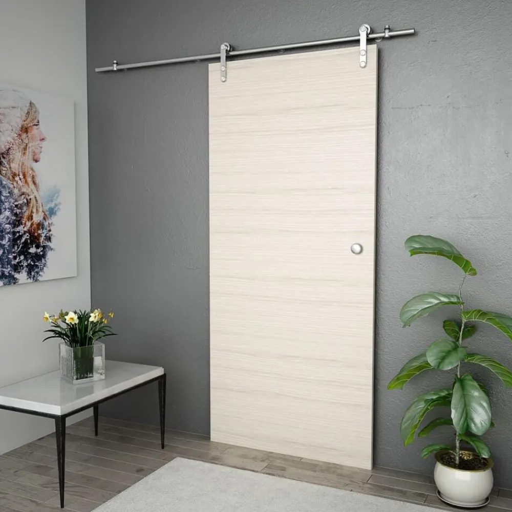Matériaux De Construction-vidaXL Kit fixation porte coulissante 183 cm Acier inoxydable Argenté