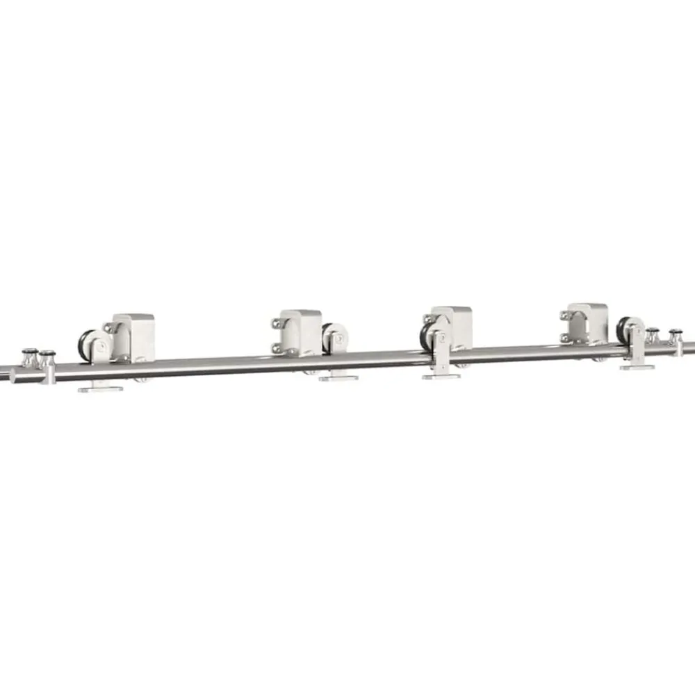 vidaXL Kit fixation porte coulissante 183 cm Acier inoxydable Argenté