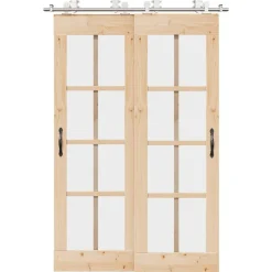 vidaXL Kit fixation porte coulissante 183 cm Acier inoxydable Argenté