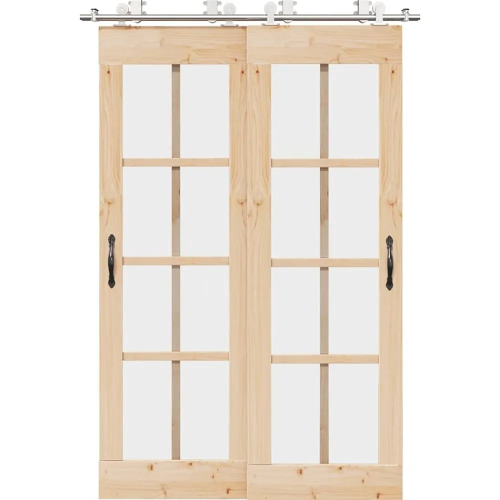 vidaXL Kit fixation porte coulissante 183 cm Acier inoxydable Argenté