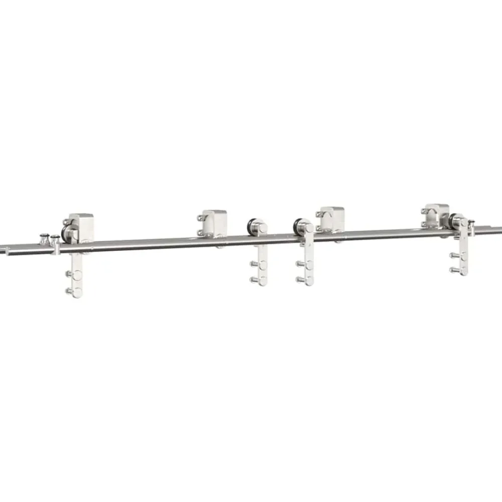 Matériaux De Construction-vidaXL Kit fixation porte coulissante 183 cm Acier inoxydable Argenté