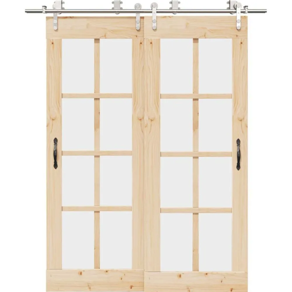 Matériaux De Construction-vidaXL Kit fixation porte coulissante 183 cm Acier inoxydable Argenté