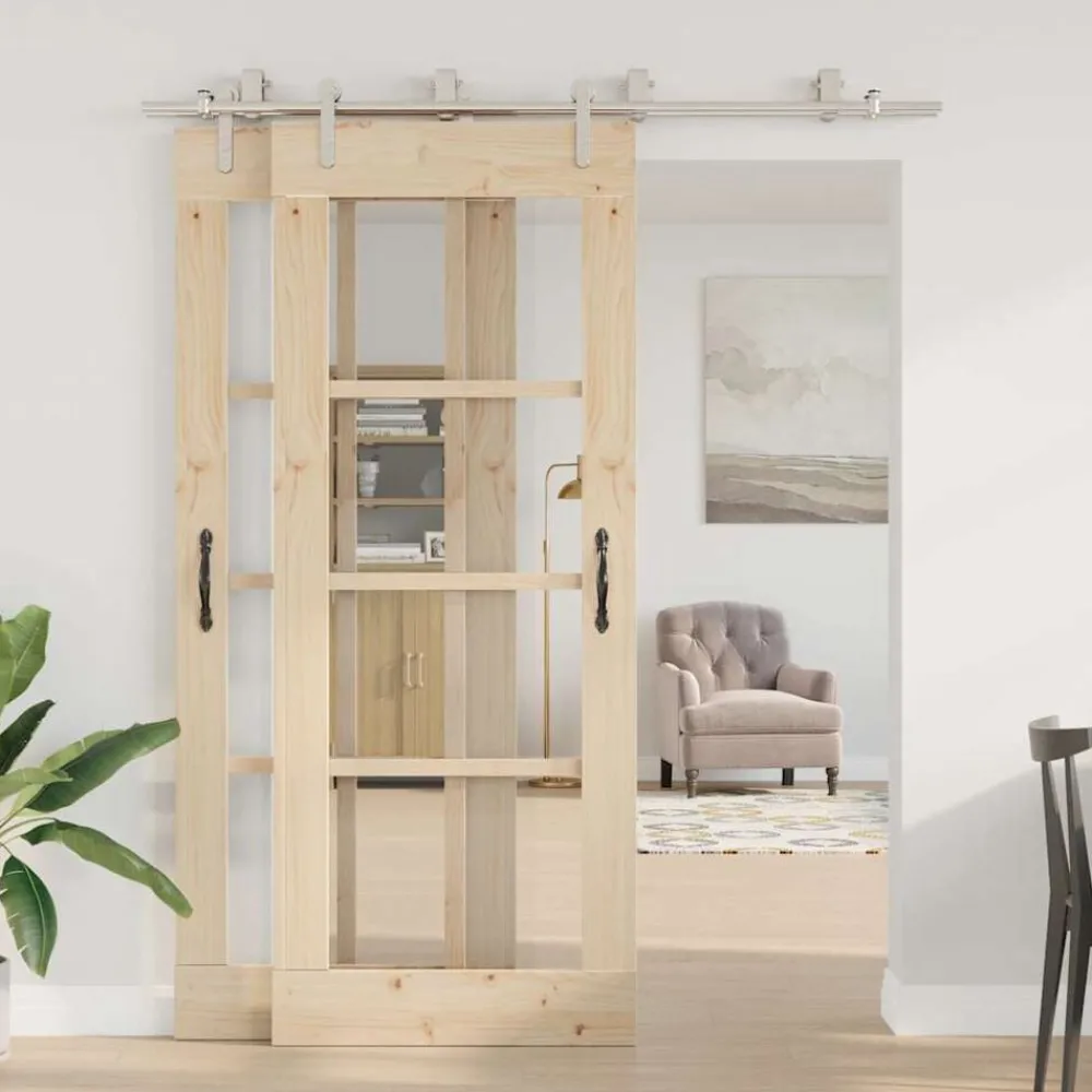 Matériaux De Construction-vidaXL Kit fixation porte coulissante 183 cm Acier inoxydable Argenté